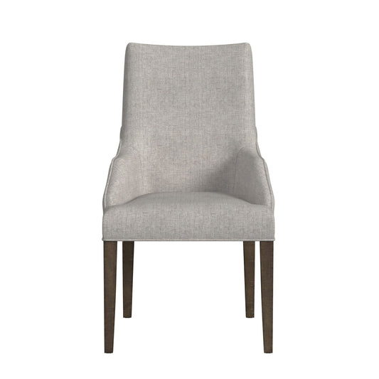 Yellowstone Dining Host Chair with Grey Fabric in Medium Brown (2 Per Carton)