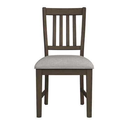 Yellowstone Dining Side Chair with Grey Fabric in Medium Brown (2 Per Carton)