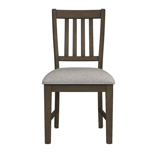 Yellowstone Dining Side Chair with Grey Fabric in Medium Brown (2 Per Carton)