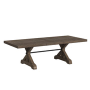 Yellowstone 6PC Standard Height Dining Set in Medium Brown-Table, Four Chairs & Bench