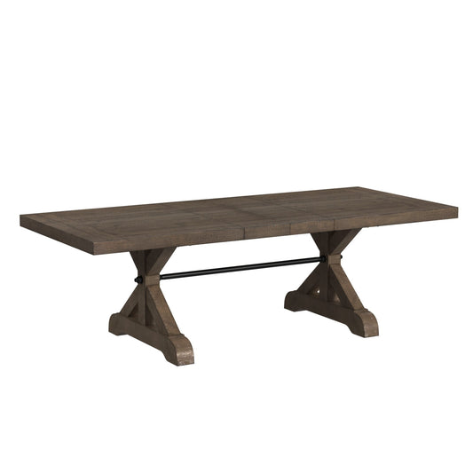 Yellowstone Dining Table with 2x12" Leaves in Medium Brown