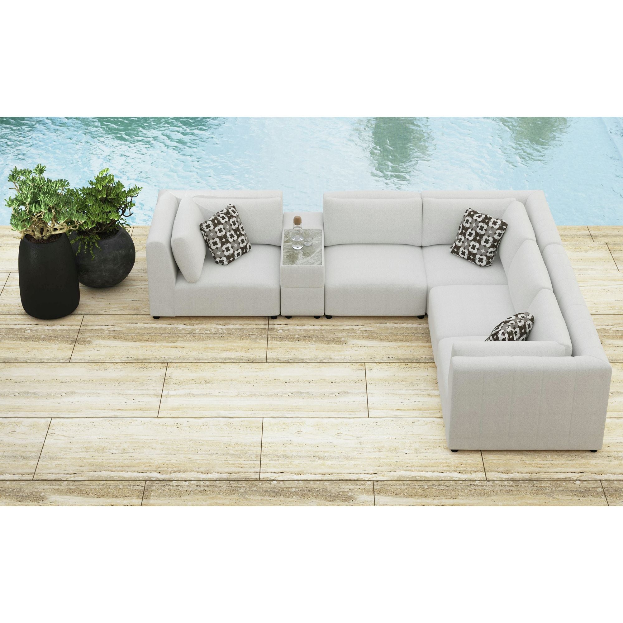 Zandara Modular Console with Speaker and Cooler - Olefin Beige