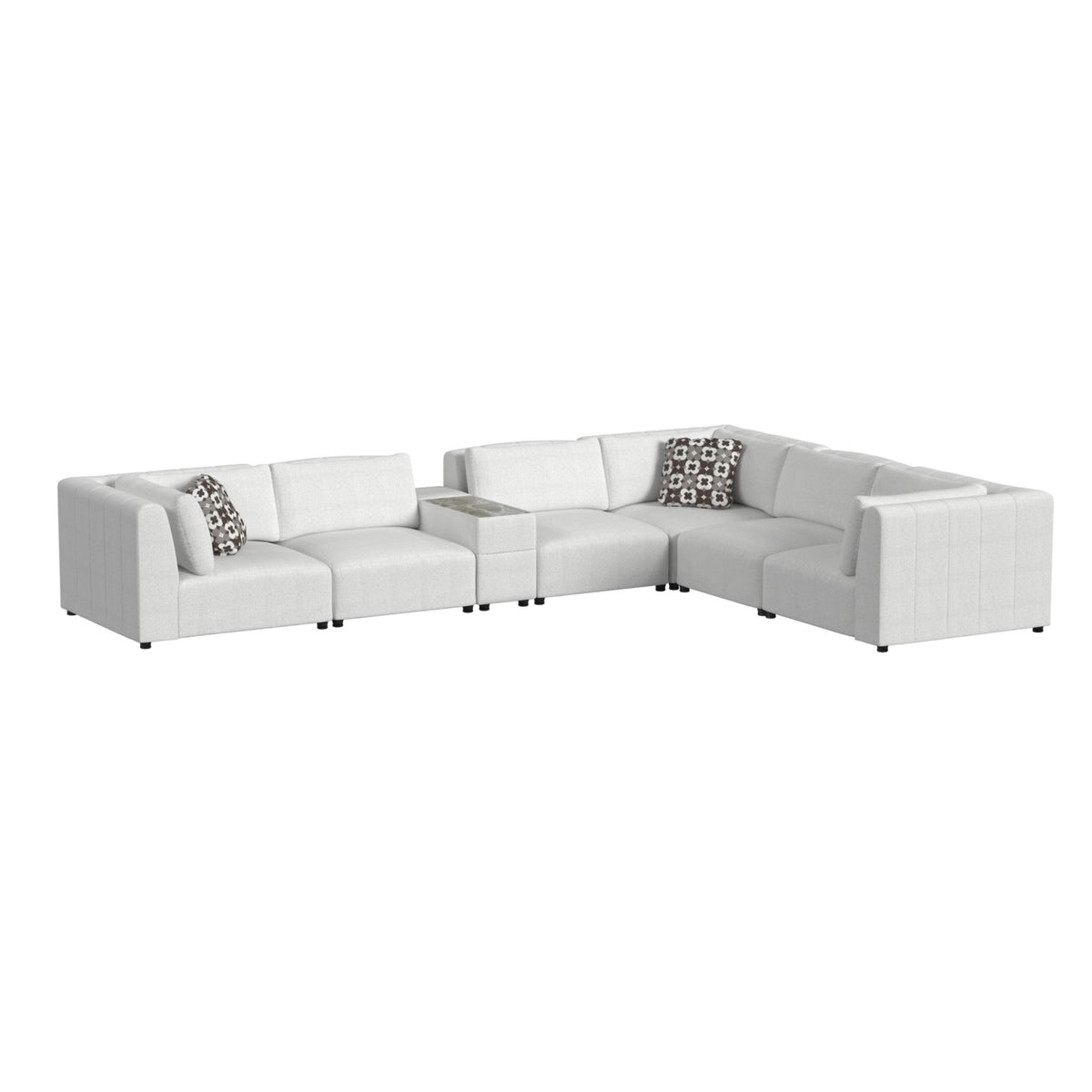 Zandara 7Pc Modular Set In Olefin Beige With Pillows