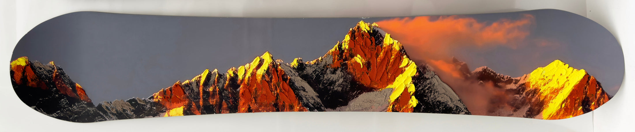 ''Snowboard - Mountains'' Hand-painted Snowboard