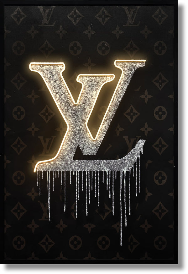''Luxurious Drip Logo Art'' Hand-painted LED in Frame