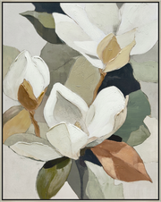 Magnolia Serenity I Hand-embellished Canvas in Frame