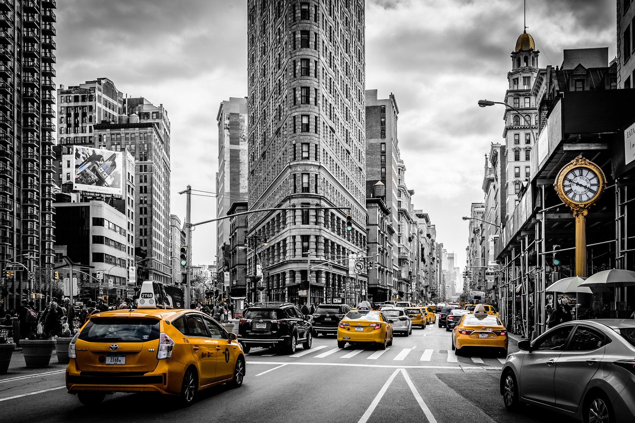 ''Yellow Cab Time Square'' Tempered Glass