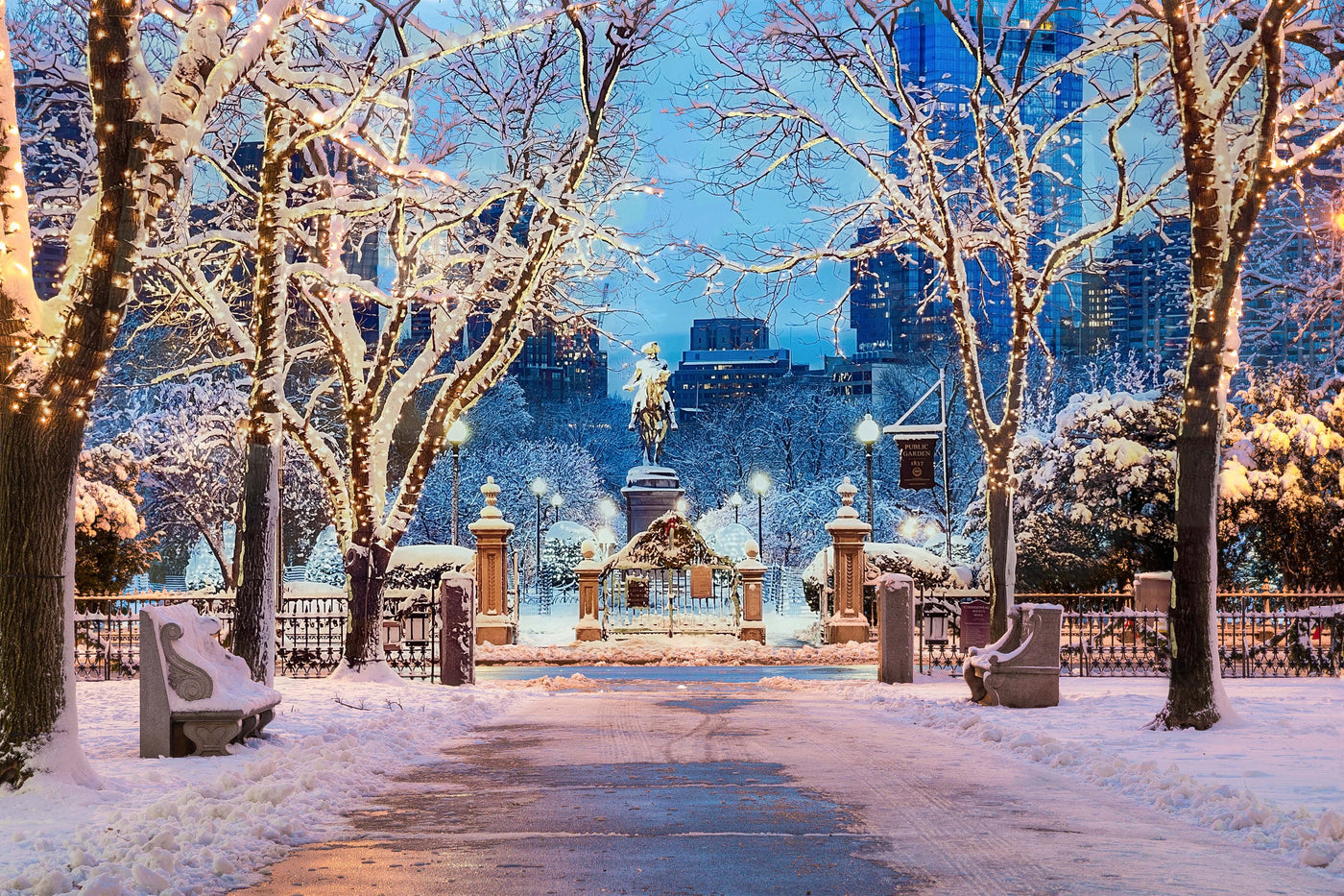 ''Boston in Winter'' Tempered Glass