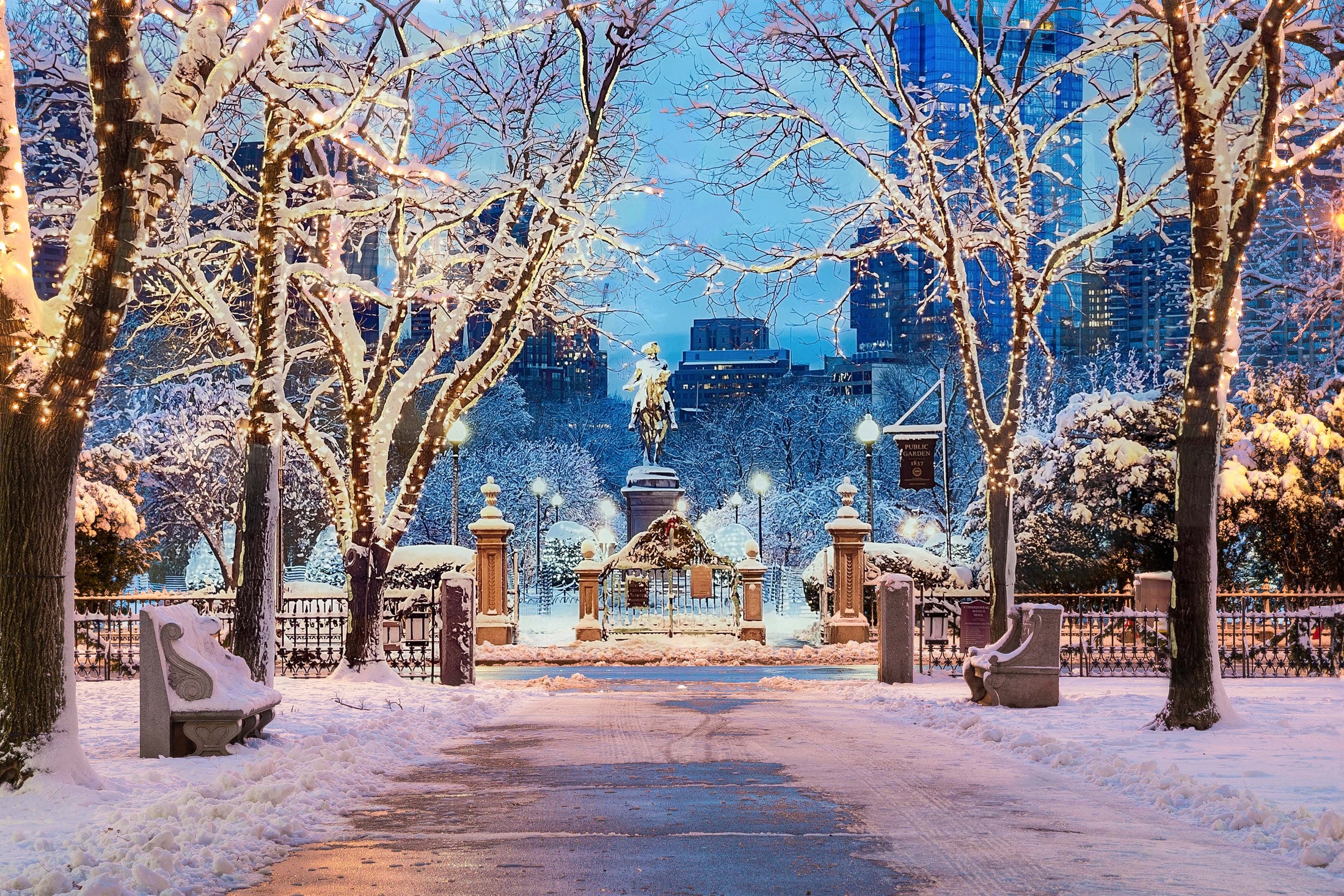 ''Boston in Winter'' Tempered Glass