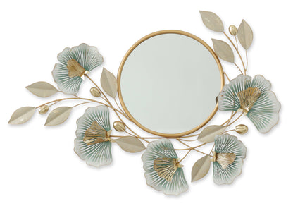 ''Floral Wall Mirror'' Metal Wall Art