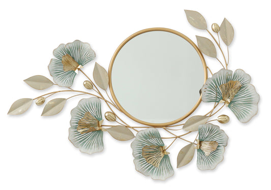 ''Floral Wall Mirror'' Metal Wall Art