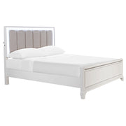 Cassie King Bed in Pearl Finish