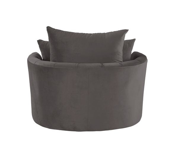 Silla decorativa de terciopelo Zunyas de 43" de ancho con asiento giratorio