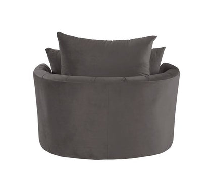 Silla decorativa de terciopelo Zunyas de 43" de ancho con asiento giratorio