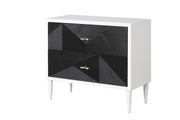 Mesa auxiliar rectangular Dubni con dos cajones