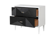 Mesa auxiliar rectangular Dubni con dos cajones