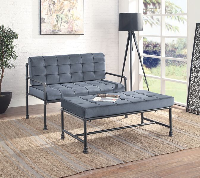 Banco de terciopelo Brantley de 48" de largo