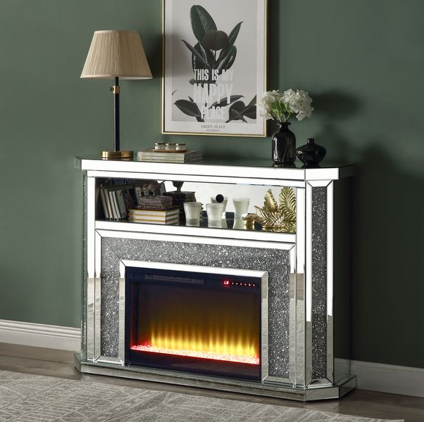 Chimenea Glam Noralie de 130 cm de largo x 99 cm de alto con LED