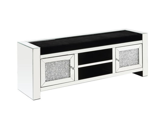 Noralie 59" Glam Storage Bench with Mirror