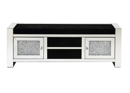 Noralie 59" Glam Storage Bench with Mirror