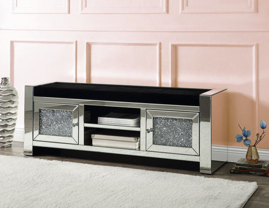 Noralie 59" Glam Storage Bench with Mirror