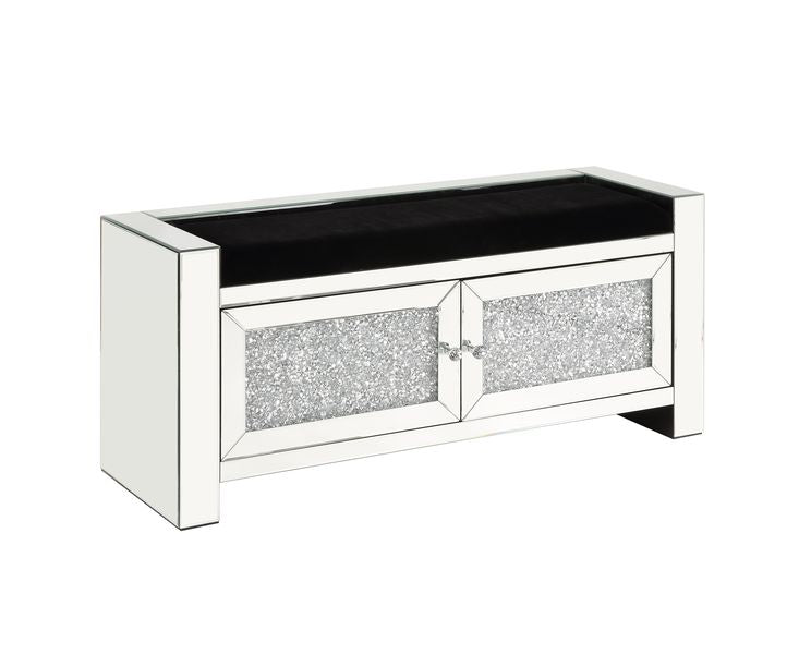 Noralie 47" Glam Upholstered Storage Bench