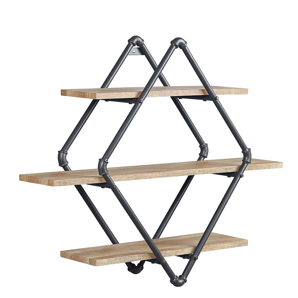 Estante de pared Brantley con forma de diamante y 3 estantes