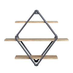 Brantley Diamond Shape Wall Rack with 3 Shelves