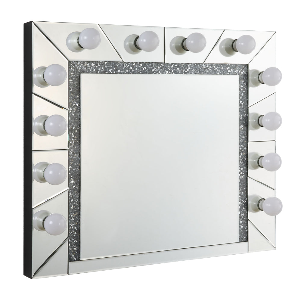 Espejo Noralie Glam Accent de 81 cm de largo x 71 cm de alto con diamantes falsos
