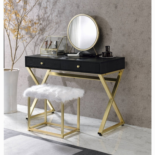 Adao 19"H Upholstered Vanity Mirror & Stool
