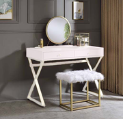 Adao 19"H Upholstered Vanity Mirror & Stool