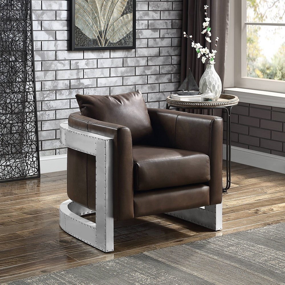 Betla Top Grain Leather Accent Chair