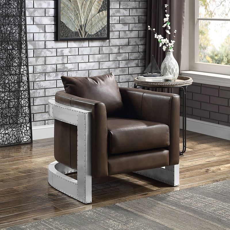 Betla Top Grain Leather Accent Chair
