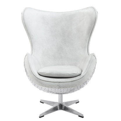 Brancaster Top Grain Leather Accent Egg Chair with High Back