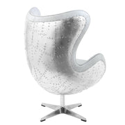 Brancaster Top Grain Leather Accent Egg Chair with High Back