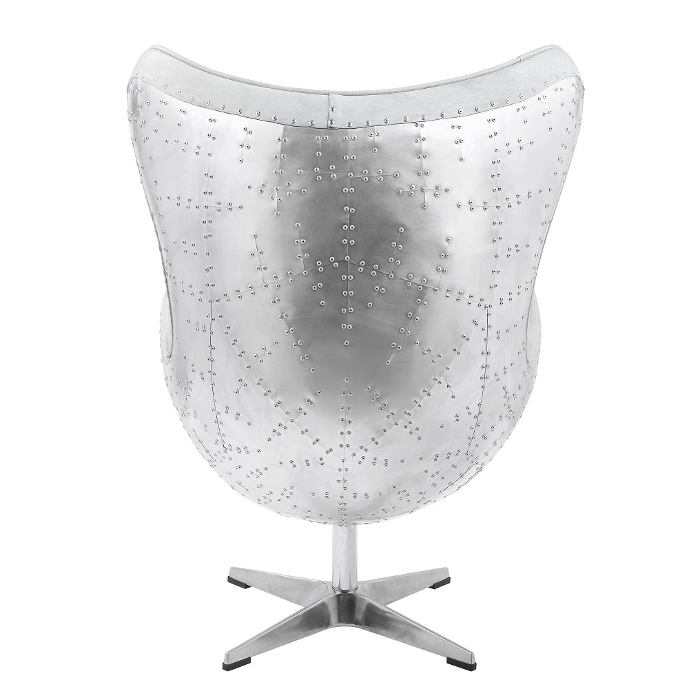 Brancaster Top Grain Leather Accent Egg Chair with High Back