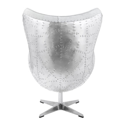 Brancaster Top Grain Leather Accent Egg Chair with High Back