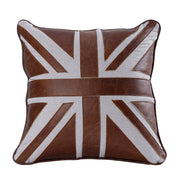 Brancaster Accent Cushion (Set of 2) - Brown Leather & Linen