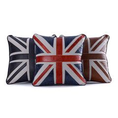 Brancaster Accent Cushion (Set of 2) - Brown Leather & Linen