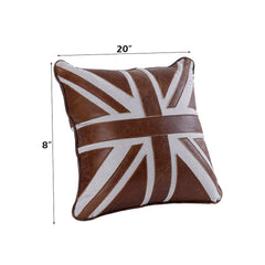 Brancaster Accent Cushion (Set of 2) - Brown Leather & Linen