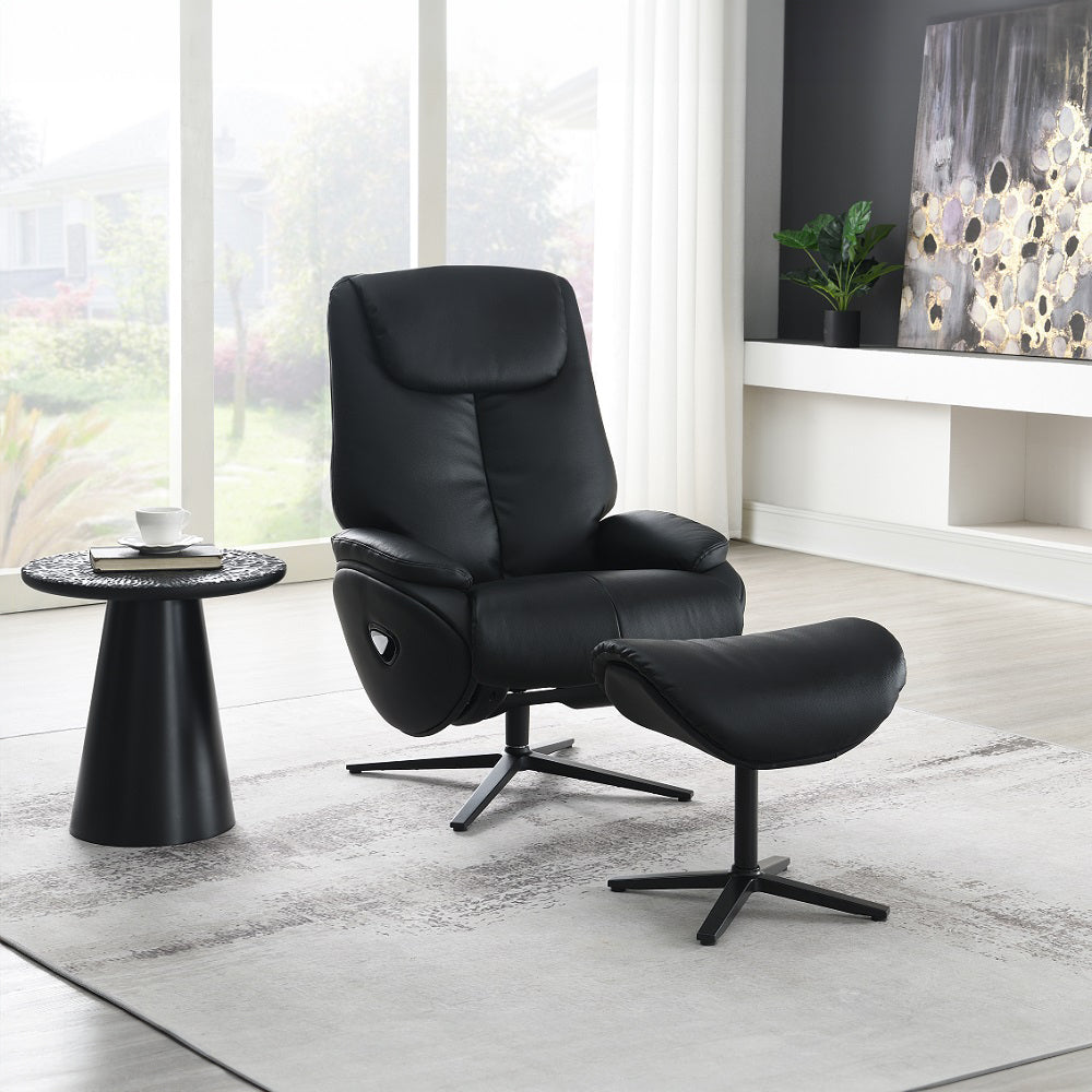 Sillón Labonita con asiento giratorio y otomana