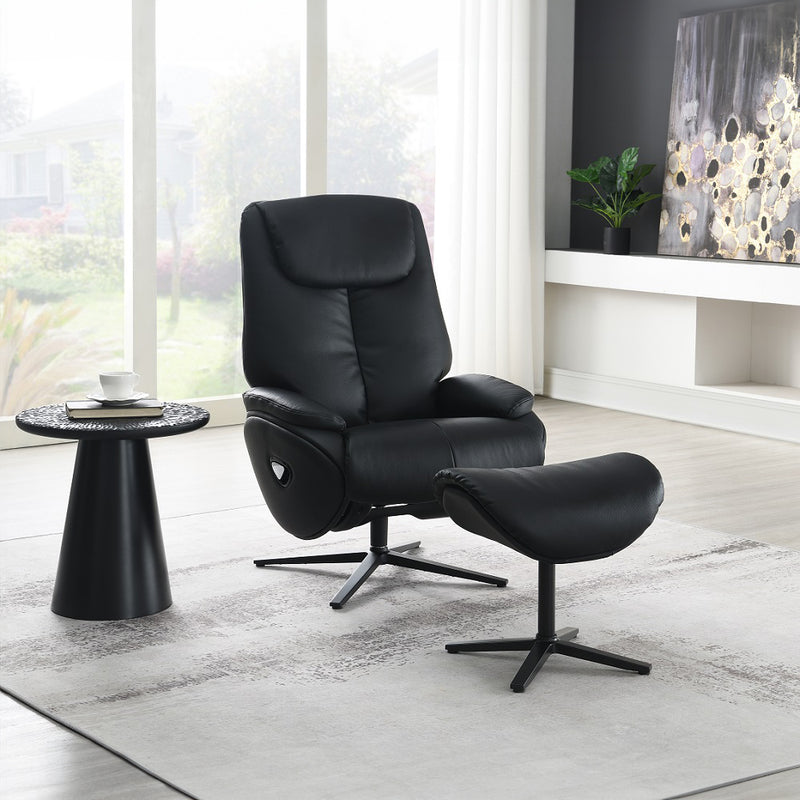Sillón Labonita con asiento giratorio y otomana