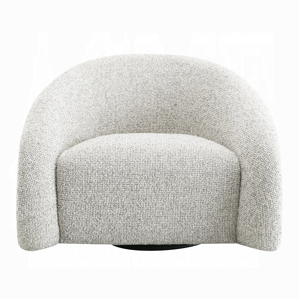 Zoey Accent Chair w/Swivel - White & Gray Two Tone Tweed