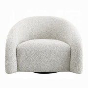 Zoey Accent Chair w/Swivel - White & Gray Two Tone Tweed