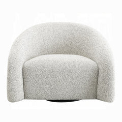 Zoey Accent Chair w/Swivel - White & Gray Two Tone Tweed