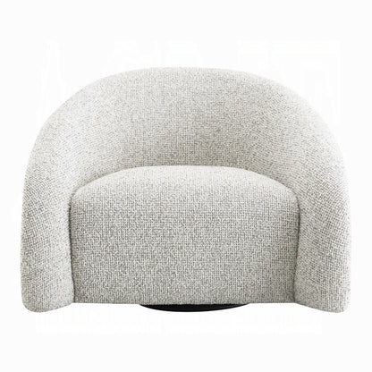 Zoey Accent Chair w/Swivel - White & Gray Two Tone Tweed