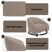 Zoey Accent Chair w/Swivel - Latte Linen