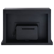 Chimenea rectangular Drisana de 120 cm con veta de mármol