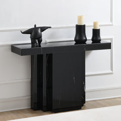 Consola rectangular Drisana con veta de mármol