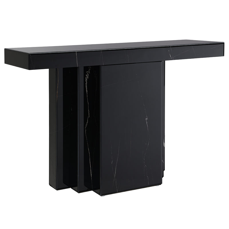 Consola rectangular Drisana con veta de mármol